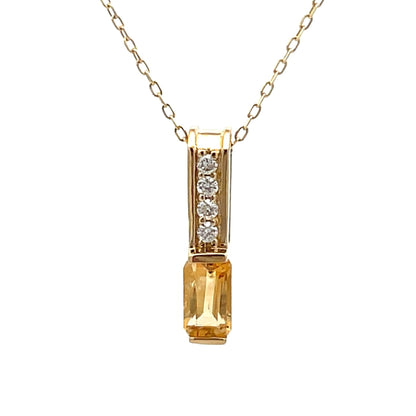 .06ct Citrine Diamond Fashion Pendants 10KT Yellow Gold by Bids.com