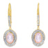 Rose Quartz Diamond Dangle Earrings 10KT Yellow Gold by Bids.com