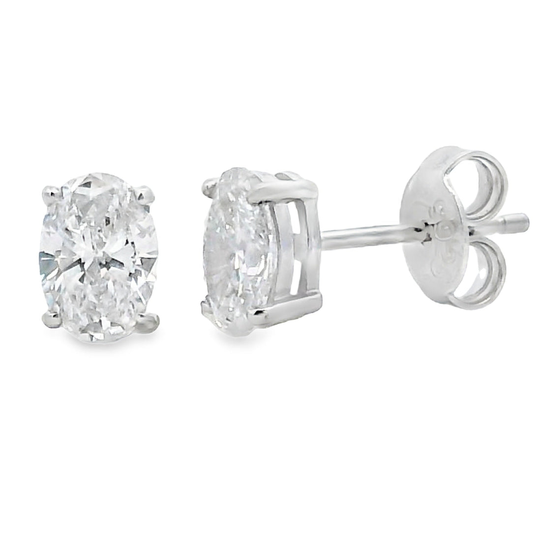 1.00ct Lab Grown Diamond Stud Earrings Sterling Silver by Bids.com