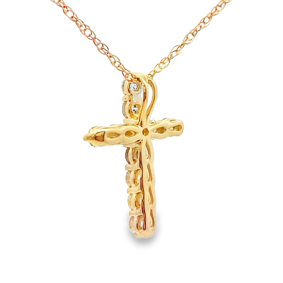 .19ct Diamond Cross Religious Pendant 14KT Yellow Gold by Bids.com