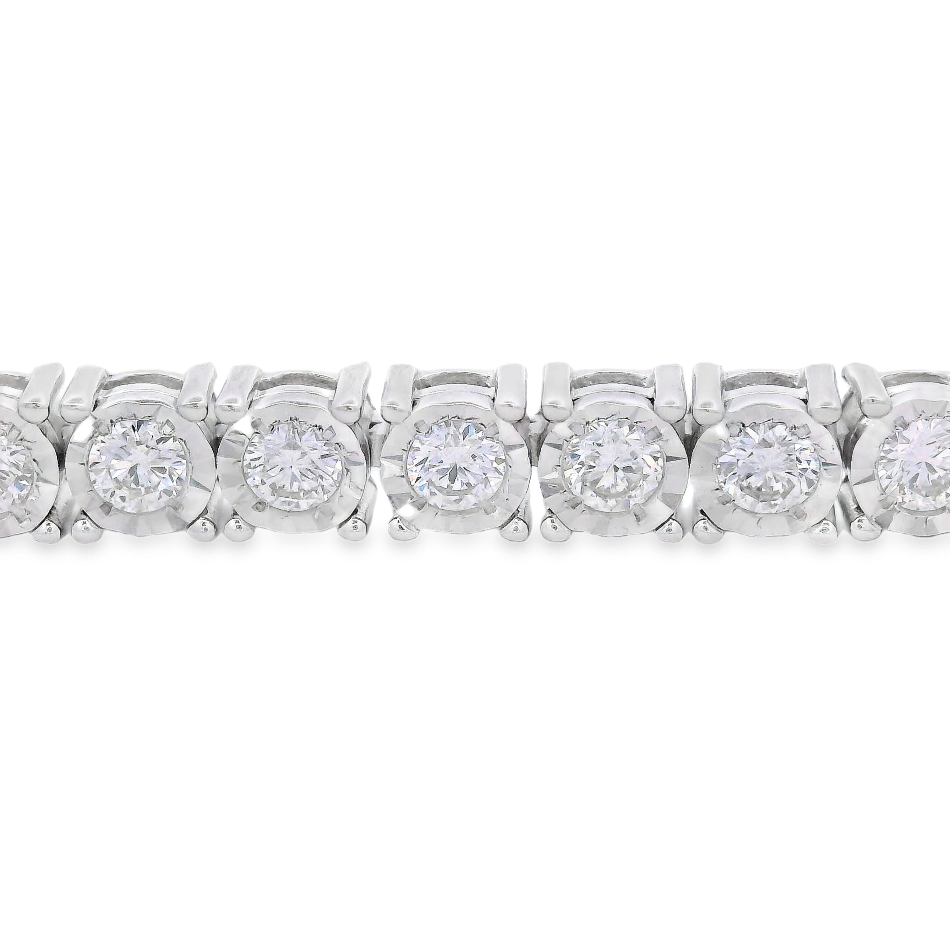 Lab Grown Diamond Tennis Bracelet Sterling Silver by Bids.com