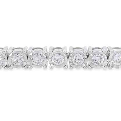 Lab Grown Diamond Tennis Bracelet Sterling Silver by Bids.com