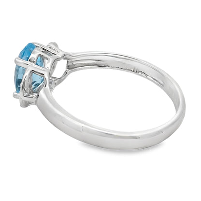 Blue Topaz Diamond Fashion band rings 10KT White Gold by Bids.com