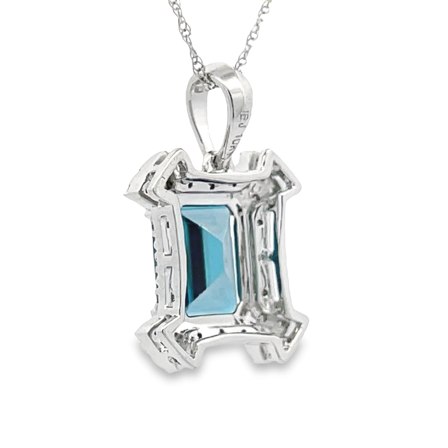 London Blue Topaz Fashion Pendants 10KT White Gold by Bids.com