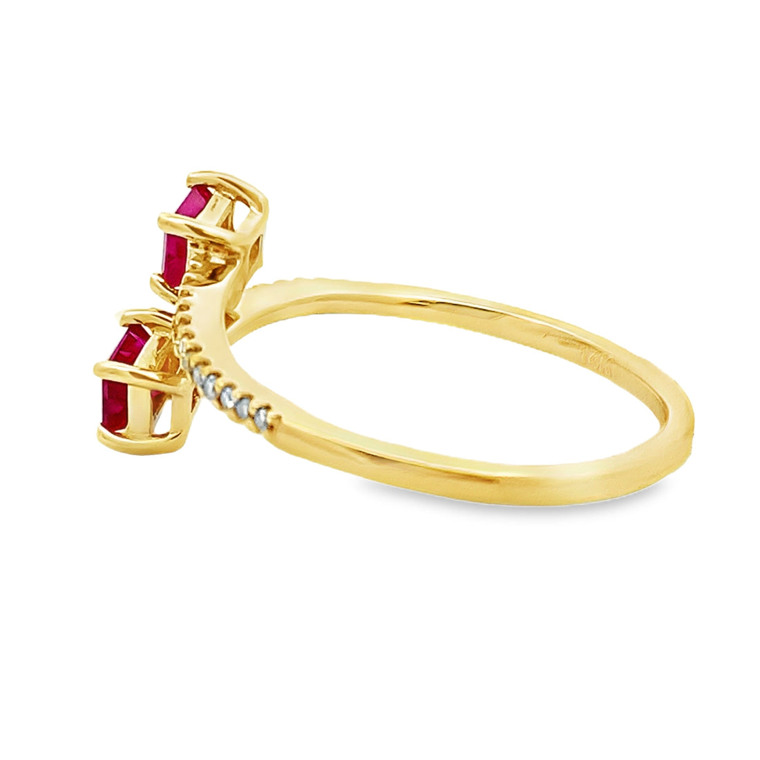Natural .57ct Ruby Diamond Ring 14KT Yellow Gold by Bids.com