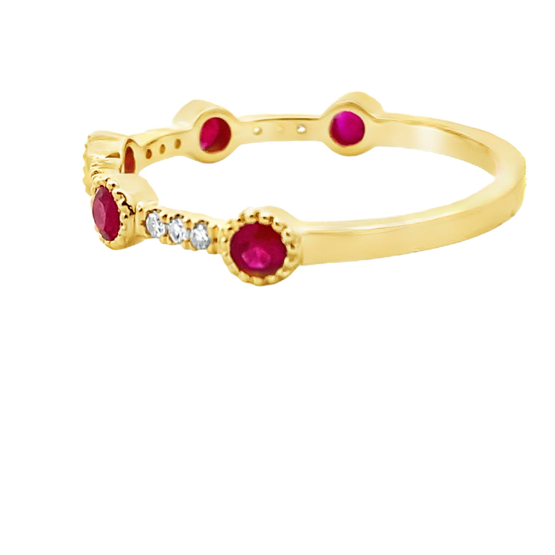 .46ct Ruby Diamond stackable band set 14KT Yellow Gold by Bids.com