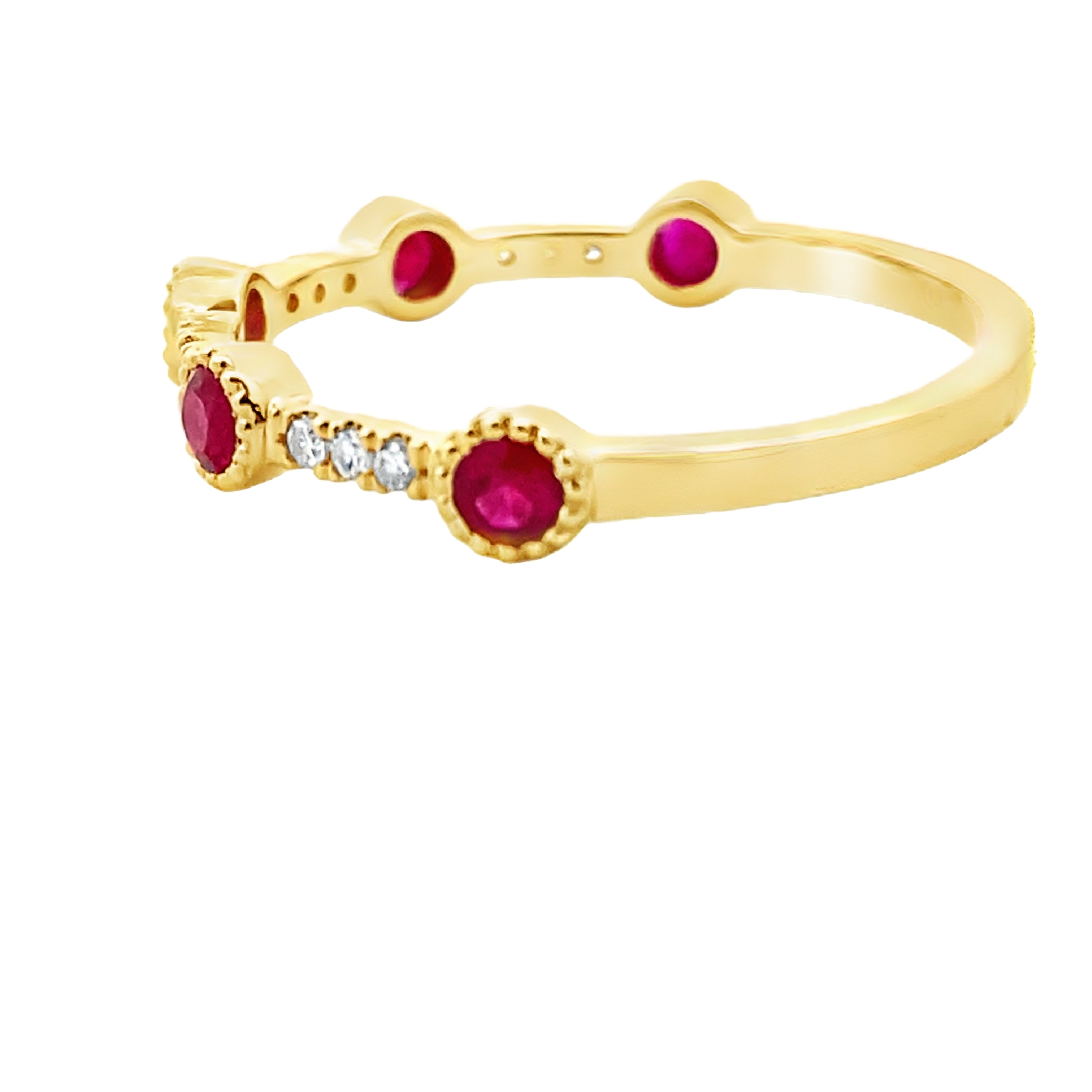 .46ct Ruby Diamond stackable band set 14KT Yellow Gold by Bids.com