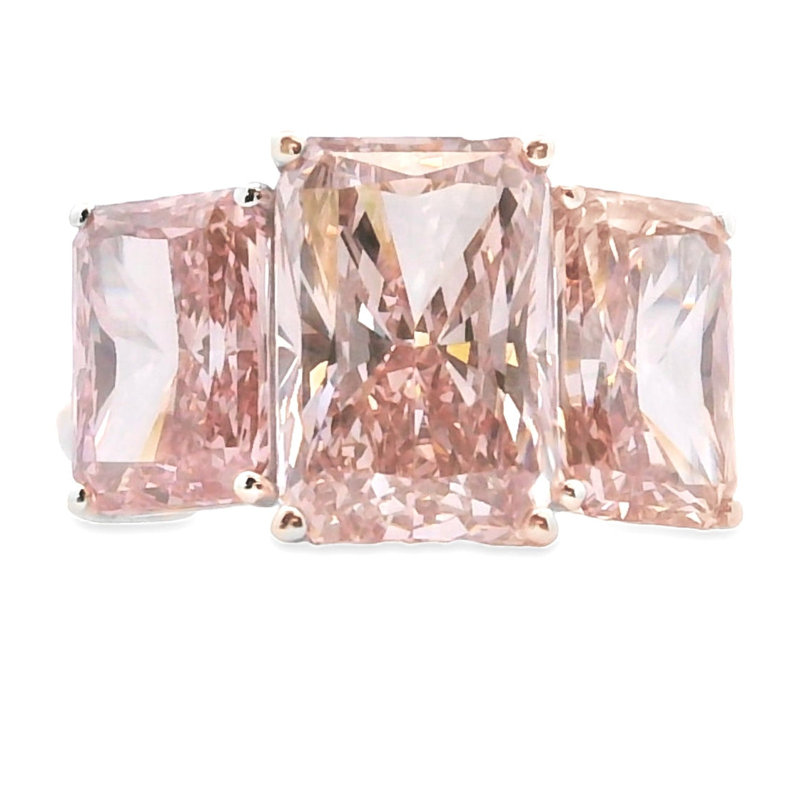 10.00ct Lab Grown Diamond 3 Stone Ring 14KT White Gold 