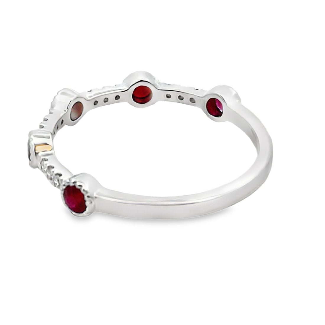 .46ct Ruby Diamond stackable band set 14KT White Gold by Bids.com