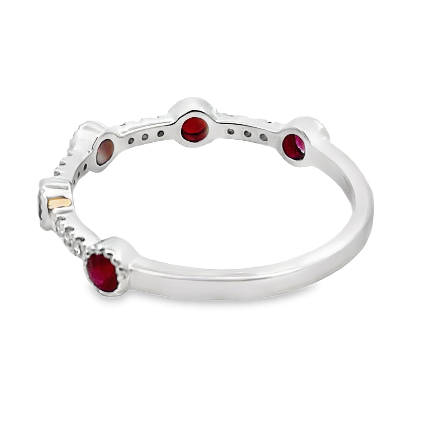 .46ct Ruby Diamond stackable band set 14KT White Gold by Bids.com