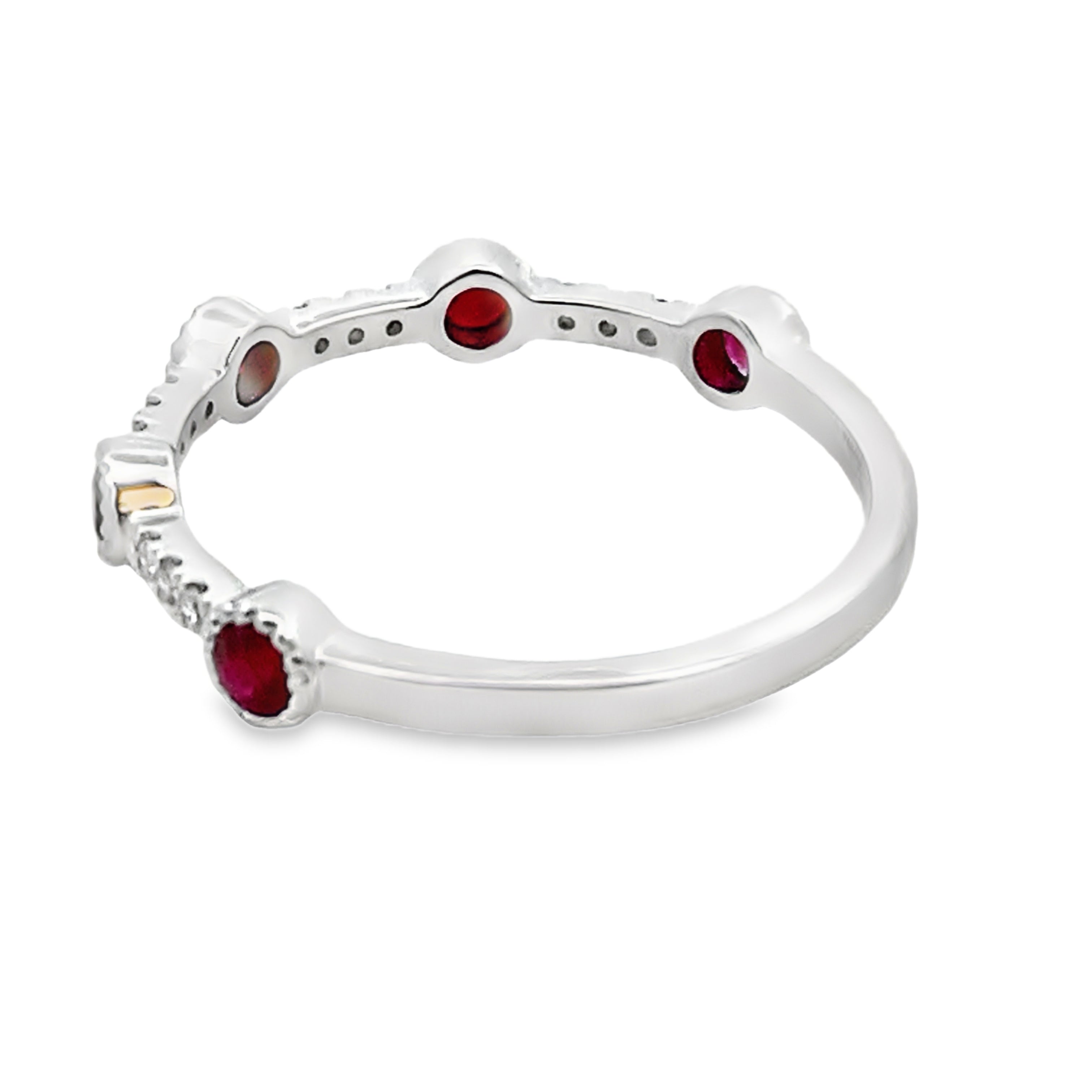 .46ct Ruby Diamond stackable band set 14KT White Gold by Bids.com