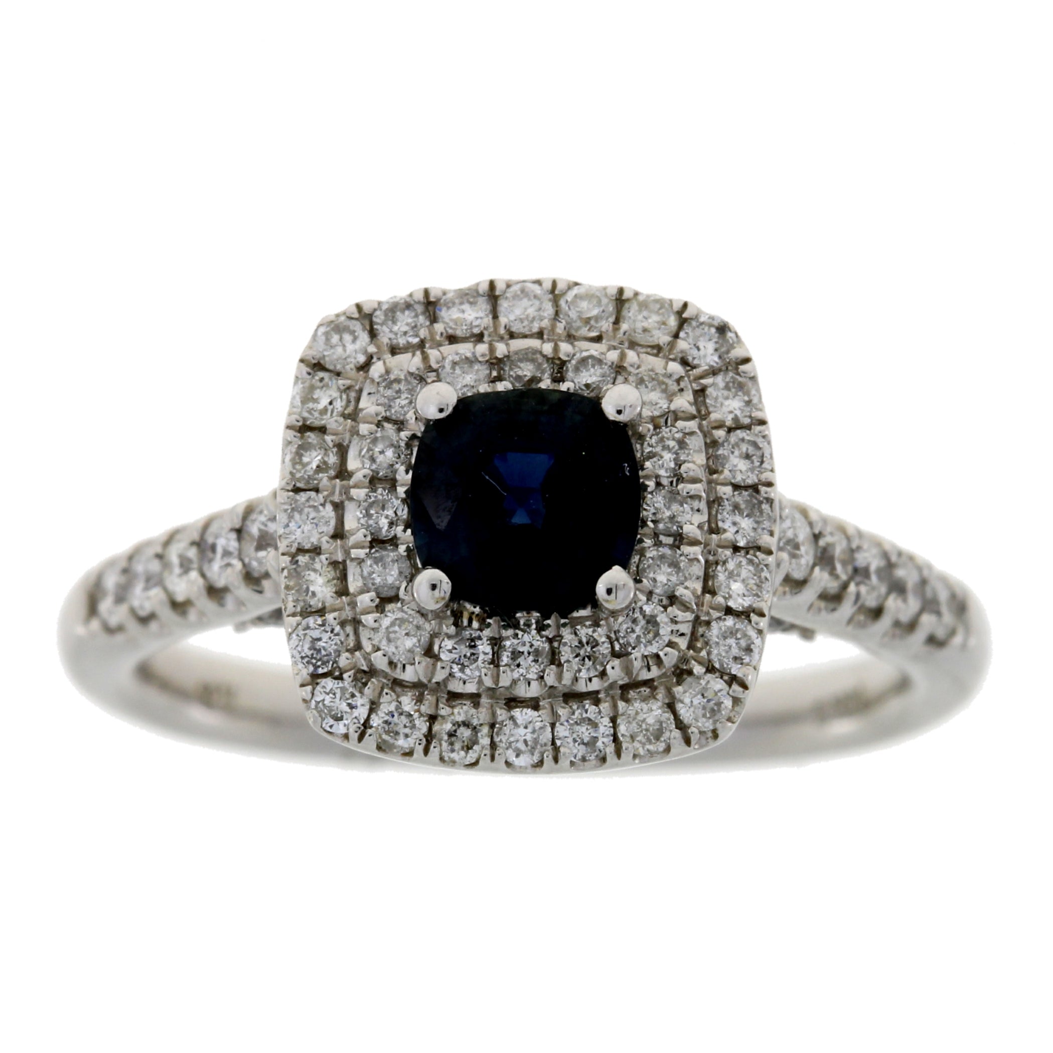 Natural 1.22ct Sapphire Diamond Ring 14KT White Gold by Bids.com