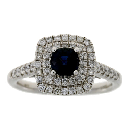 Natural 1.22ct Sapphire Diamond Ring 14KT White Gold by Bids.com