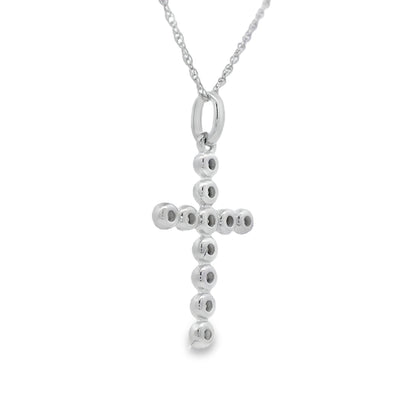 .09ct Diamond Cross Religious Pendant 14KT White Gold by Bids.com