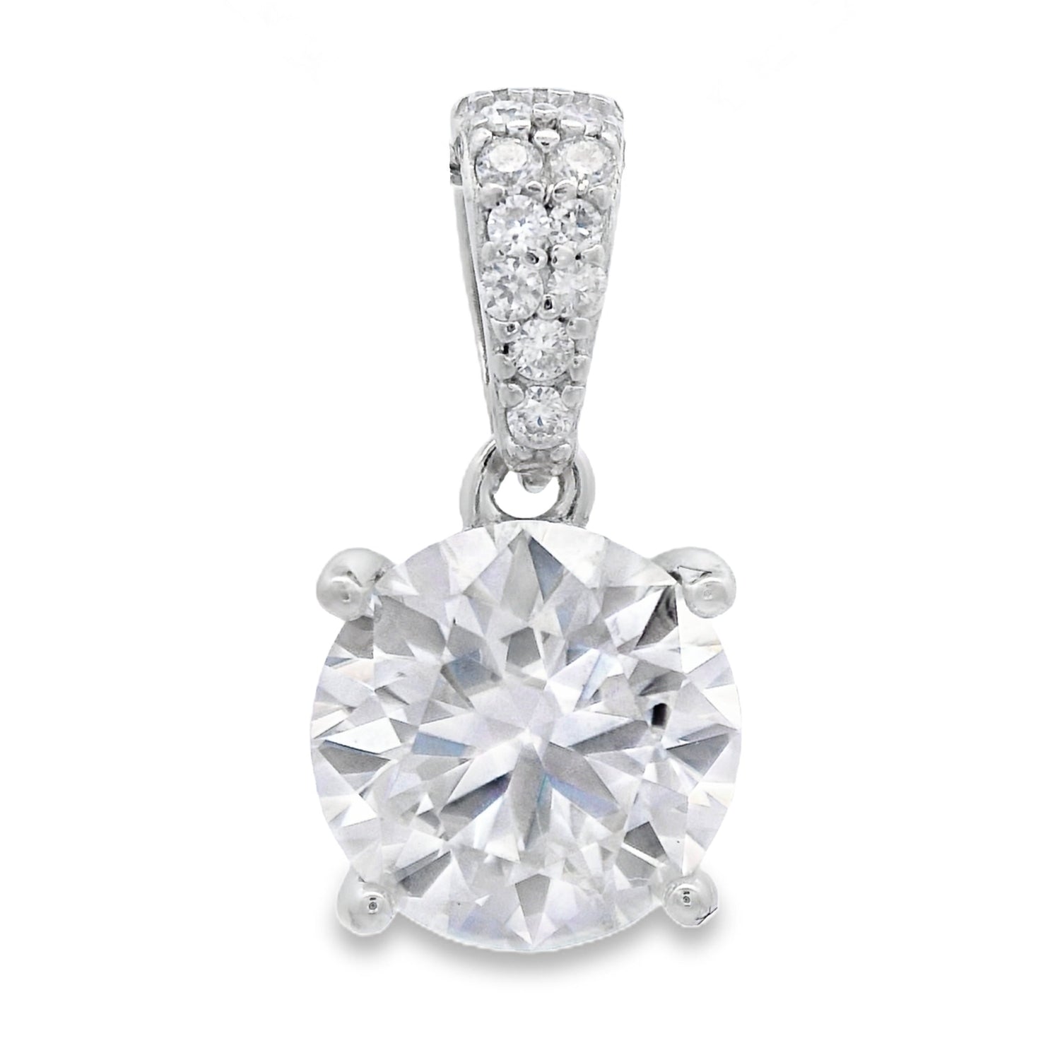 Genuine 2.00ct Moissanite Pendant Sterling Silver by Bids.com