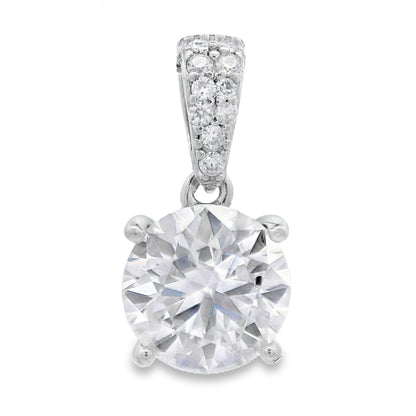 Genuine 2.00ct Moissanite Pendant Sterling Silver by Bids.com