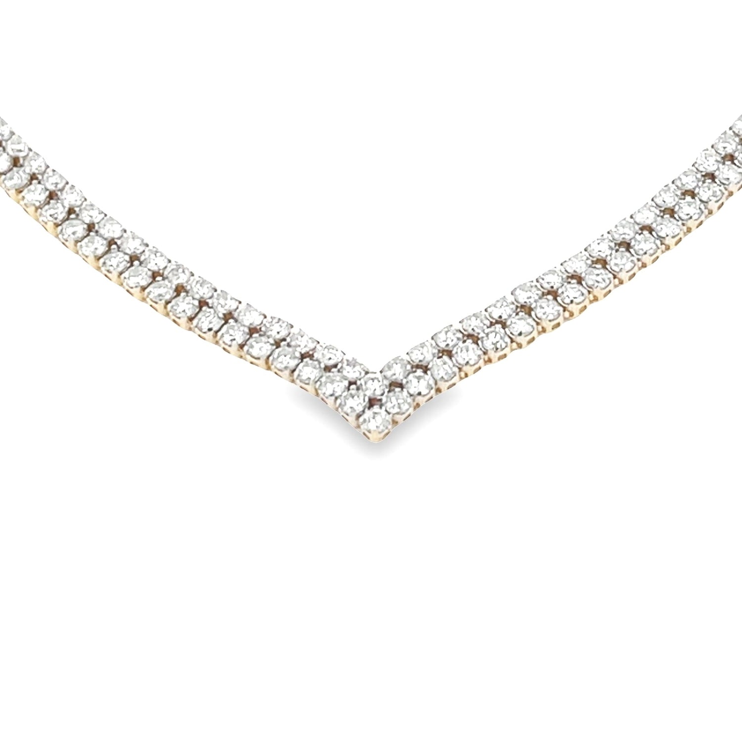 Genuine 7.00ct Diamond Tennis Necklace 14KT Yellow Gold by Bids.com