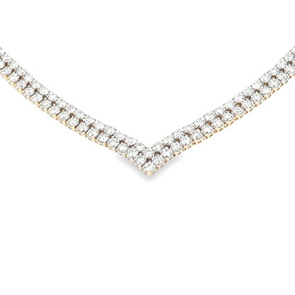 Genuine 7.00ct Diamond Tennis Necklace 14KT Yellow Gold by Bids.com
