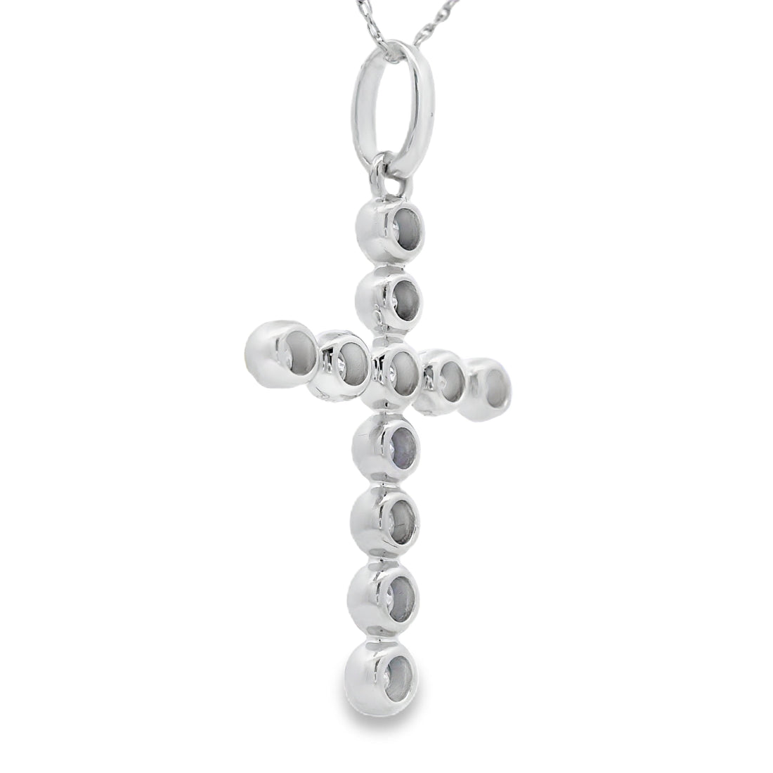 .50ct Diamond Cross Religious Pendant 14KT White Gold by Bids.com