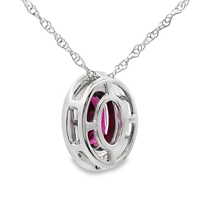 .52ct Garnet Diamond Fashion Pendants 10KT White Gold by Bids.com