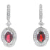 1.20ct Garnet Diamond Dangle Earrings 10KT White Gold by Bids.com
