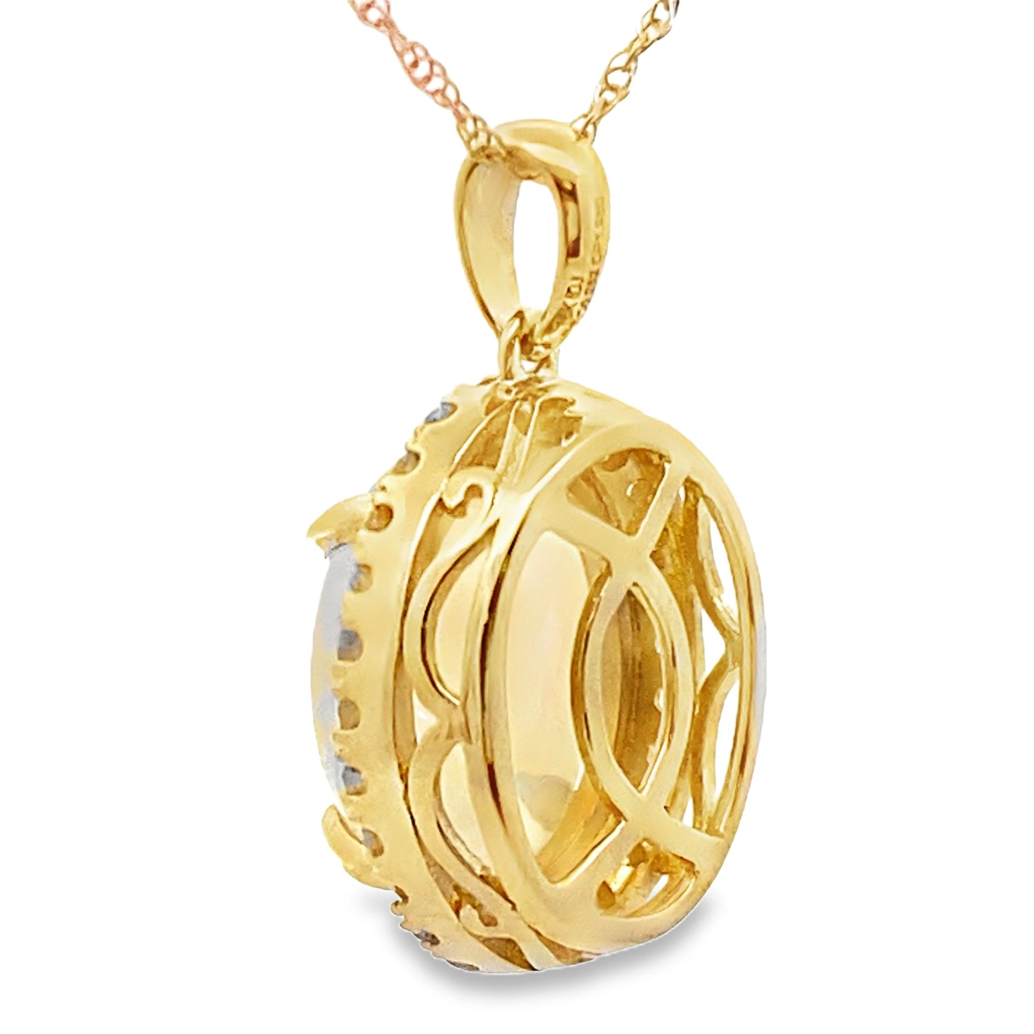 2.39ct Opal Diamond Fashion Pendants 10KT Yellow Gold by Bids.com