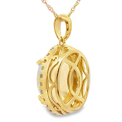 2.39ct Opal Diamond Fashion Pendants 10KT Yellow Gold by Bids.com