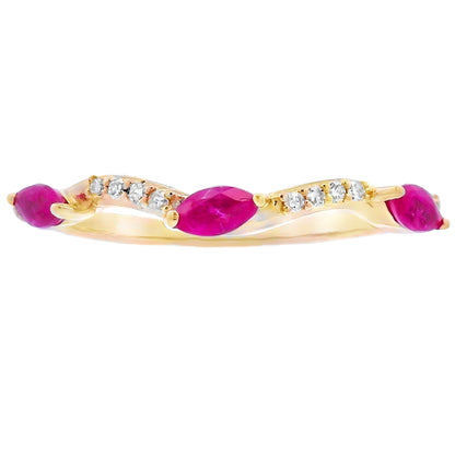 .21ct Ruby Diamond stackable band set 14KT Yellow Gold by Bids.com