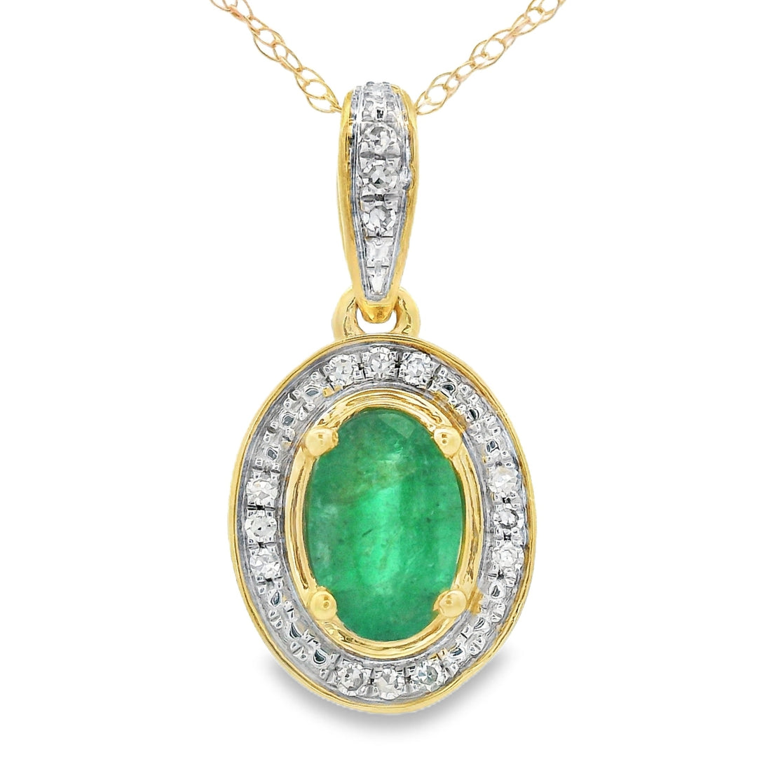 .46ct Emerald Diamond Fashion Pendants 10KT Yellow Gold by Bids.com