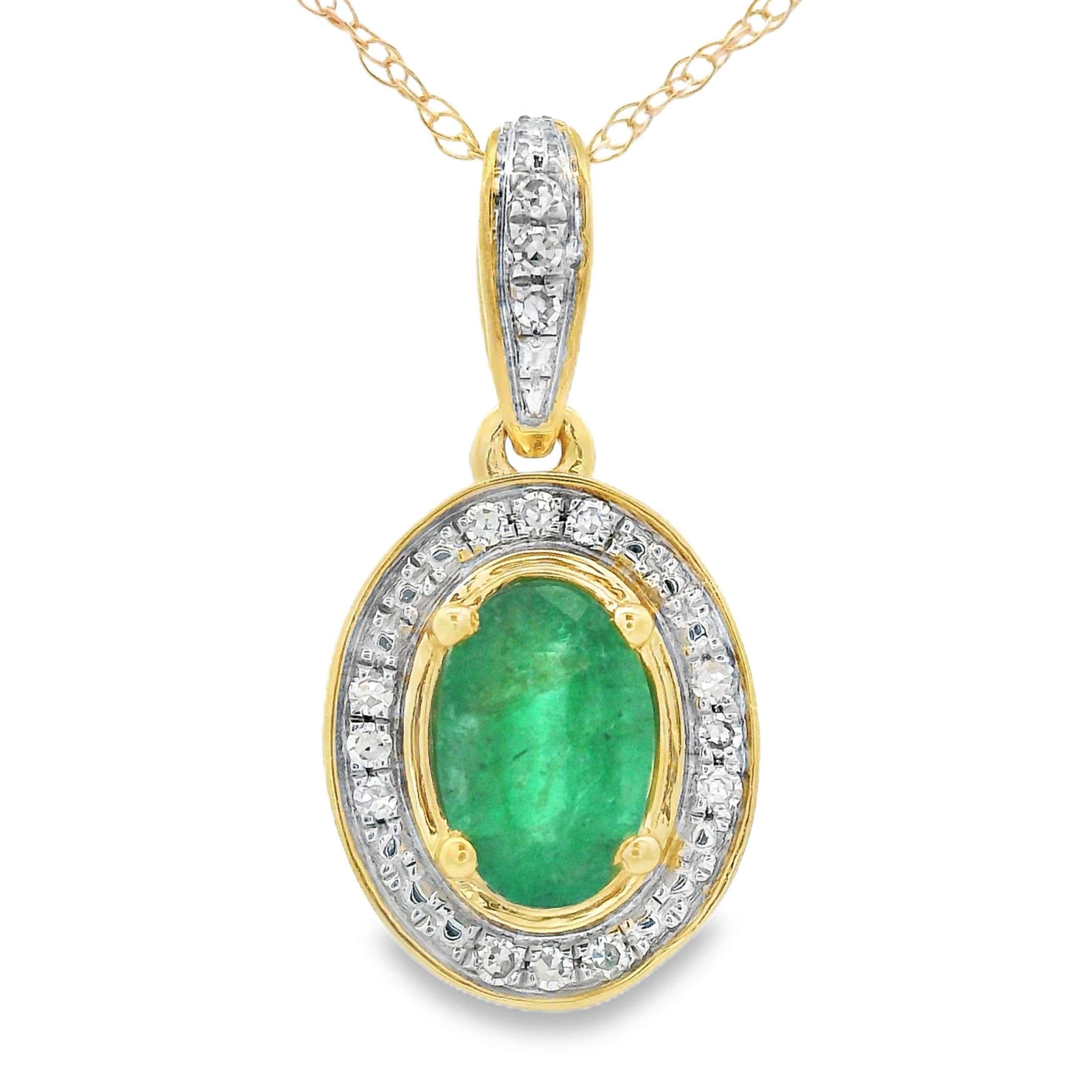 .46ct Emerald Diamond Fashion Pendants 10KT Yellow Gold by Bids.com