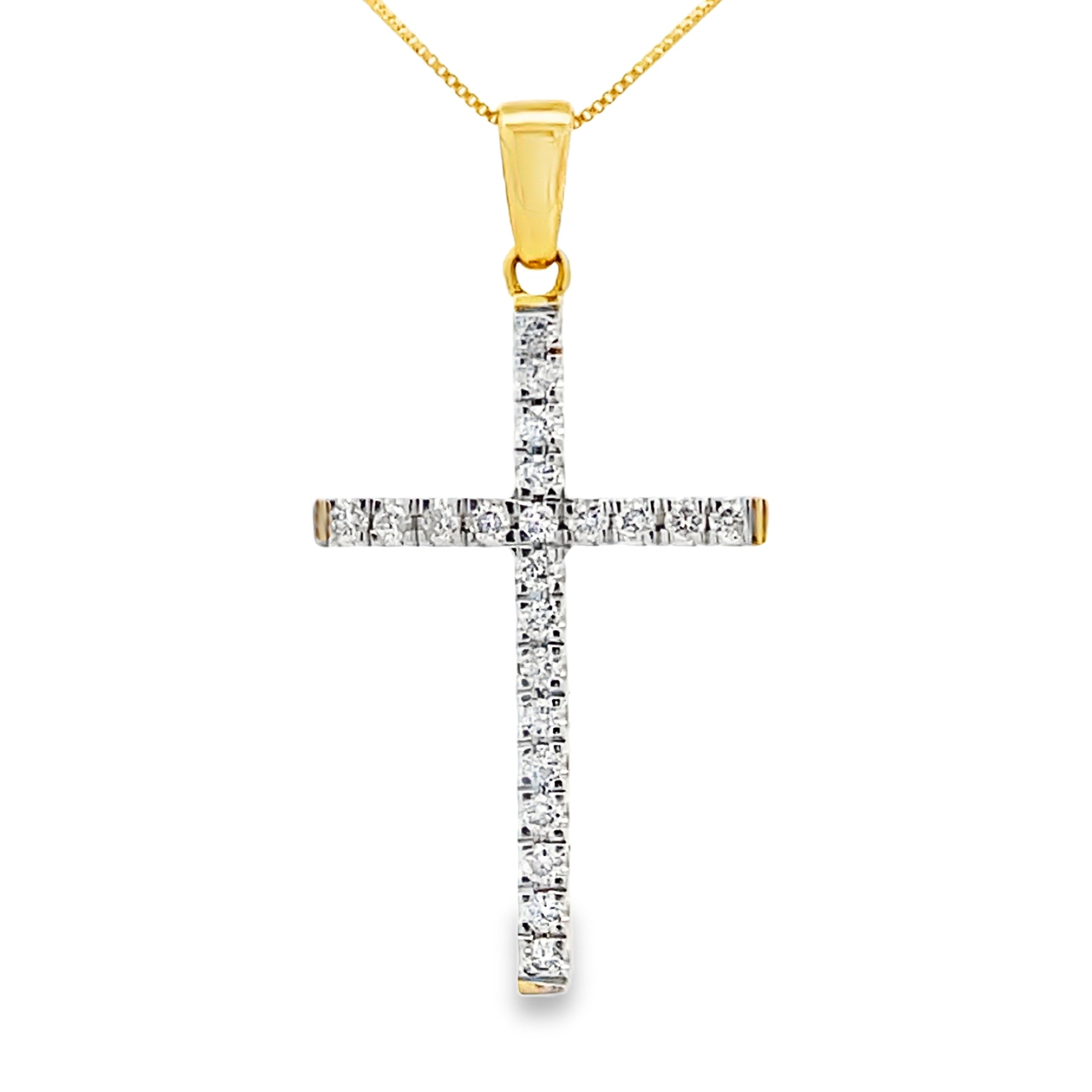 .21ct Diamond Cross Religious Pendant 14KT Yellow Gold by Bids.com