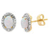 Natural .09ct Opal Diamond Earrings 10KT Yellow Gold by Bids.com