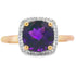 Genuine 1.34ct Amethyst Diamond Ring 10KT Yellow Gold by Bids.com