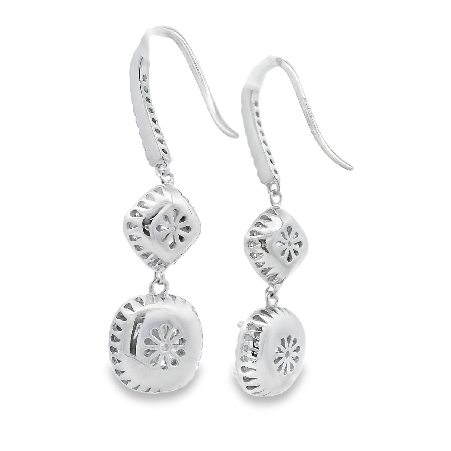 8.51ct Moissanite Dangle Earrings Sterling Silver by Bids.com