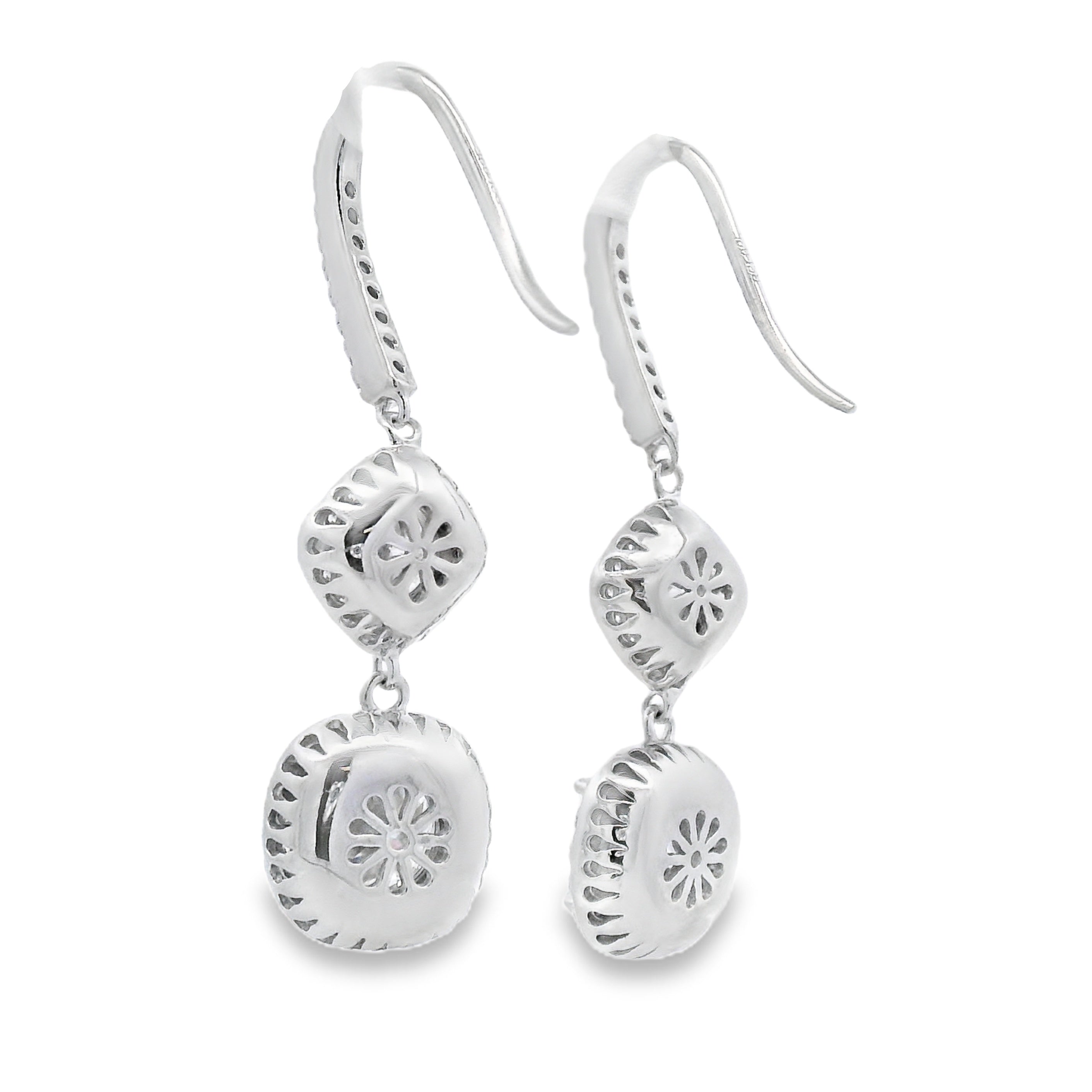 8.51ct Moissanite Dangle Earrings Sterling Silver by Bids.com