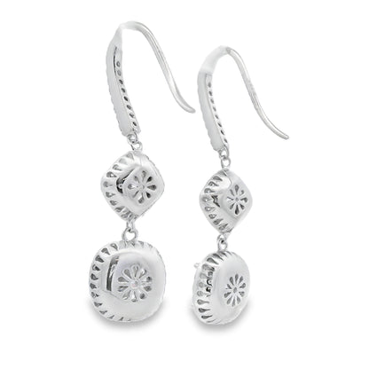 8.51ct Moissanite Dangle Earrings Sterling Silver by Bids.com