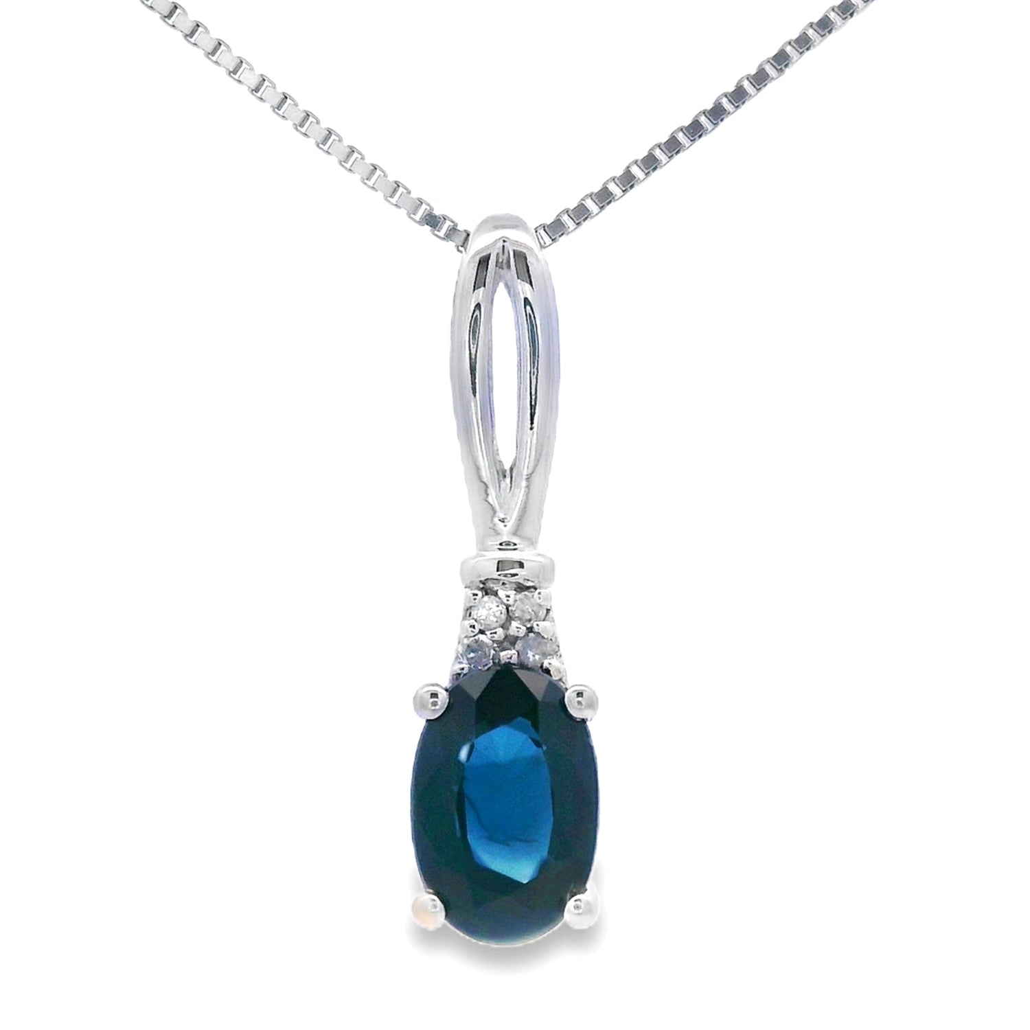 .34ct Sapphire Diamond Fashion Pendants 10KT White Gold by Bids.com