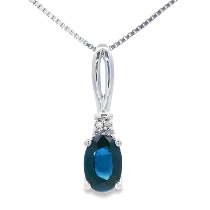 .34ct Sapphire Diamond Fashion Pendants 10KT White Gold by Bids.com
