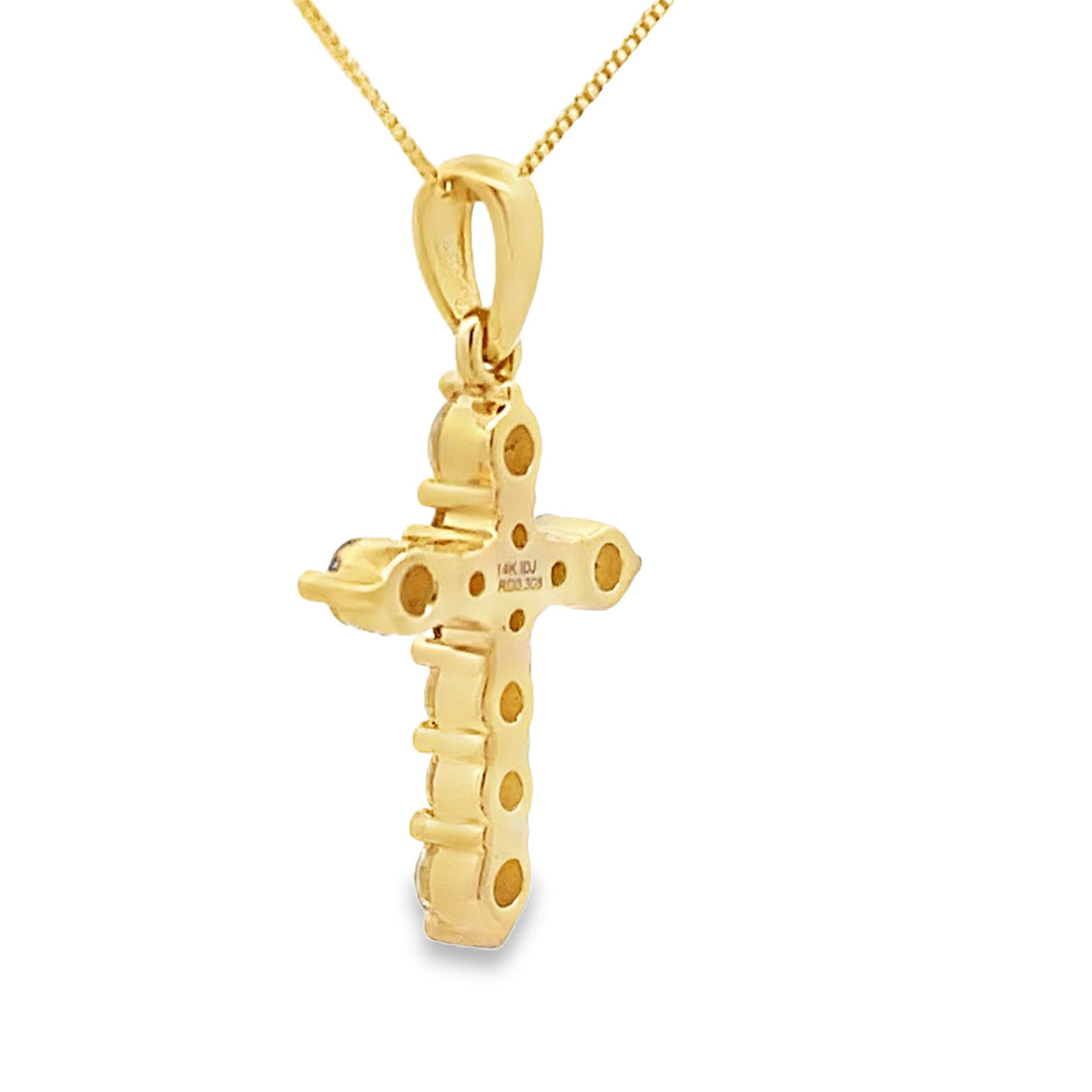 .30ct Diamond Cross Religious Pendant 14KT Yellow Gold by Bids.com