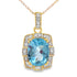 Blue Topaz Diamond Fashion Pendants 10KT Yellow Gold by Bids.com