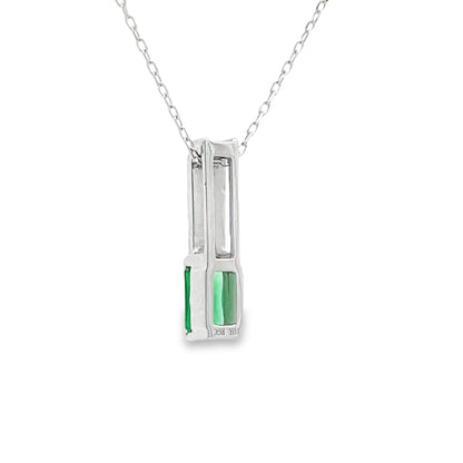 .06ct Created Emerald Fashion Pendants 10KT White Gold by Bids.com