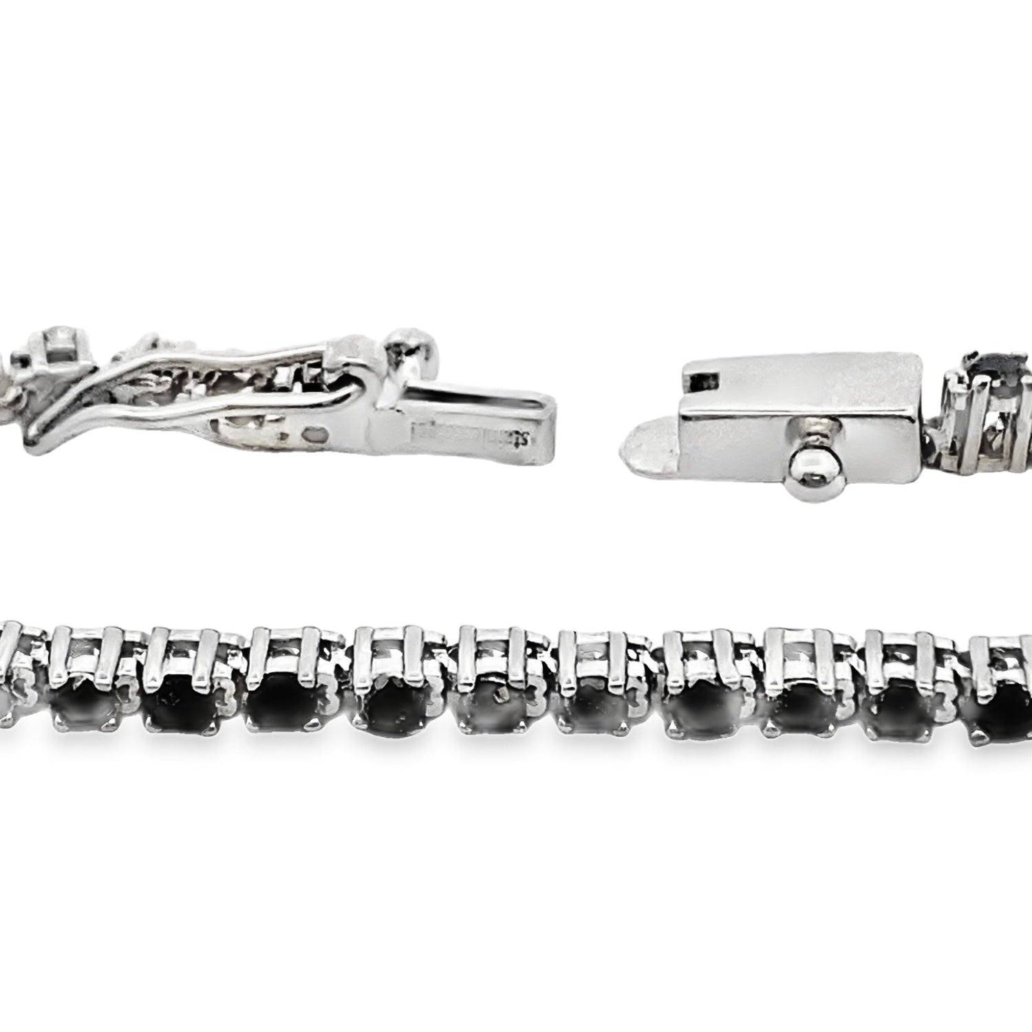 2.27ct Black Diamond Tennis Bracelet Sterling Silver by Bids.com