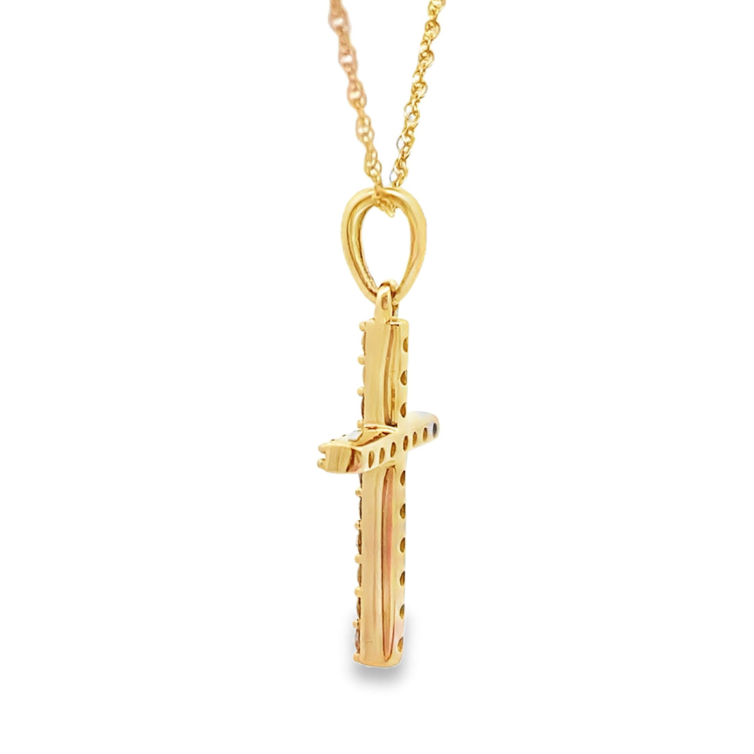 .13ct Diamond Cross Religious Pendant 14KT Yellow Gold by Bids.com
