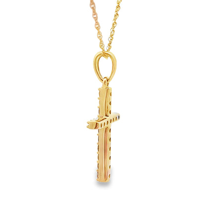.13ct Diamond Cross Religious Pendant 14KT Yellow Gold by Bids.com
