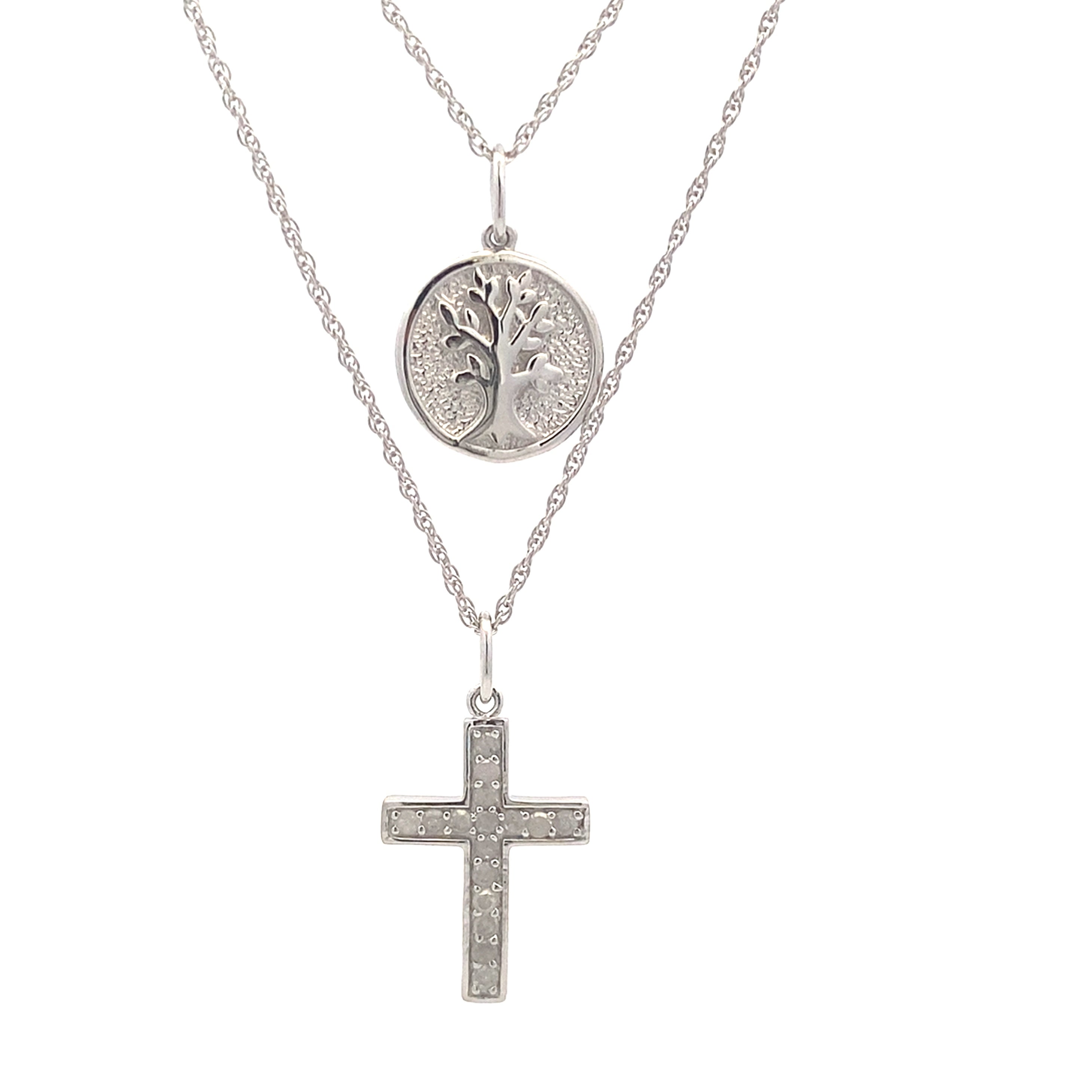 .20ct Diamond Cross Religious Pendant Sterling Silver by Bids.com