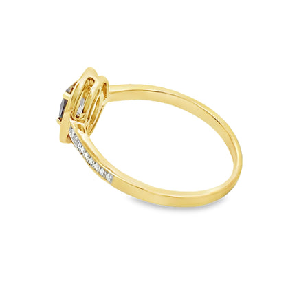 .59ct Mystic Fire Topaz Diamond Ring 10KT Yellow Gold by Bids.com