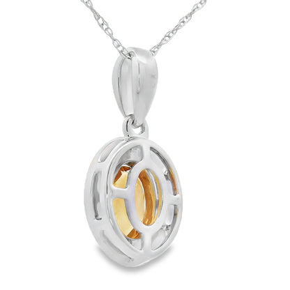 .48ct Citrine Diamond Fashion Pendants 10KT White Gold by Bids.com