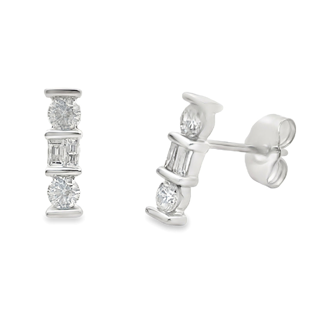 Natural .20ct Diamond Earrings 14KT White Gold by Bids.com