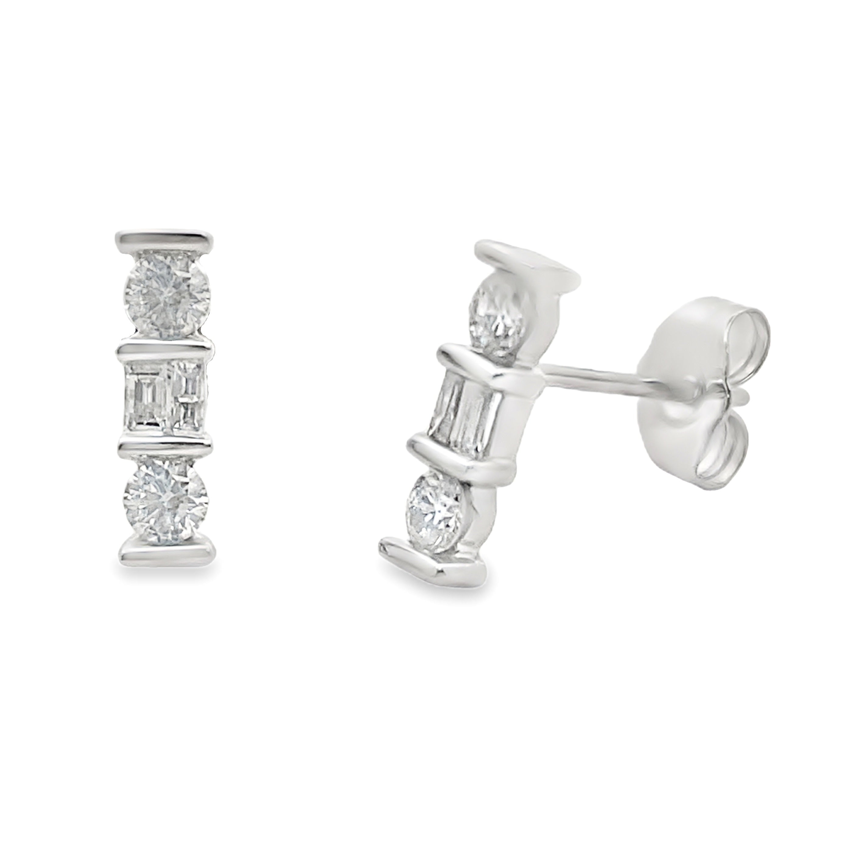 Natural .20ct Diamond Earrings 14KT White Gold by Bids.com