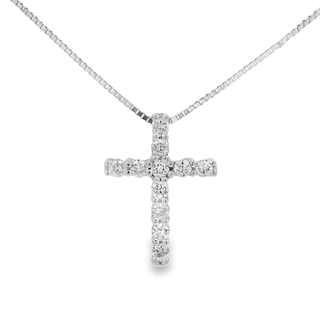.15ct Diamond Cross Religious Pendant 14KT White Gold by Bids.com